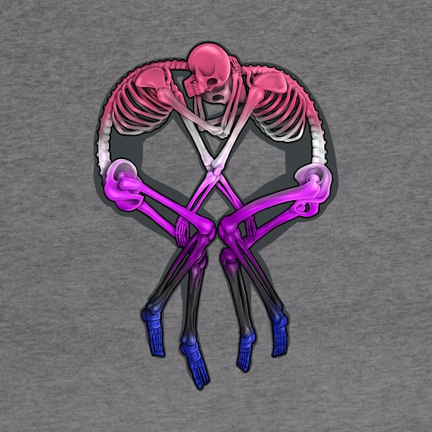 Genderfluid Flag Skeleton Love by jeffective